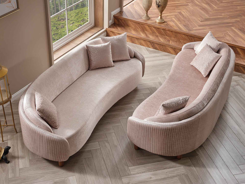 Alessa 4-pieces (2 Sofa & 2 Chair) Livingroom Set Cream in Cream - 101-ALE-SZ553-3311