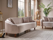 Alessa 4-pieces (2 Sofa & 2 Chair) Livingroom Set Cream in Cream - 101-ALE-SZ553-3311