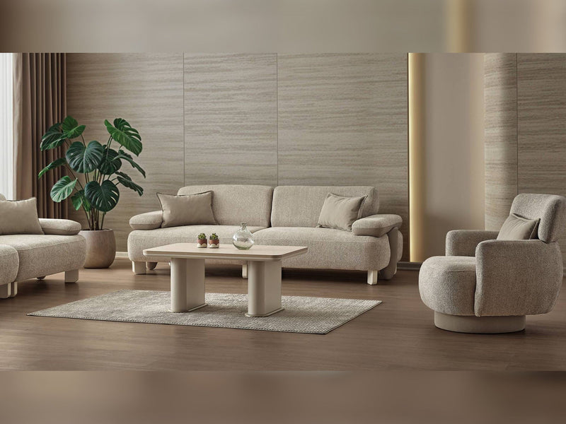 Alessa Al 4-pieces (2 Sofa & 2 Chair) Livingroom in Cream - 200-ALT-ALE-3311