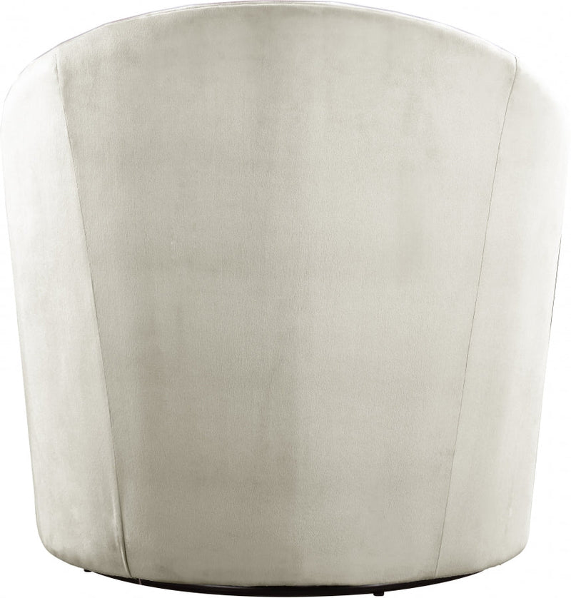 Alessio Velvet Upholstered Swivel Accent Chair in Cream - 501Cream