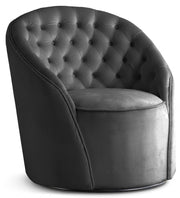 Alessio Velvet Upholstered Swivel Accent Chair in Grey - 501Grey