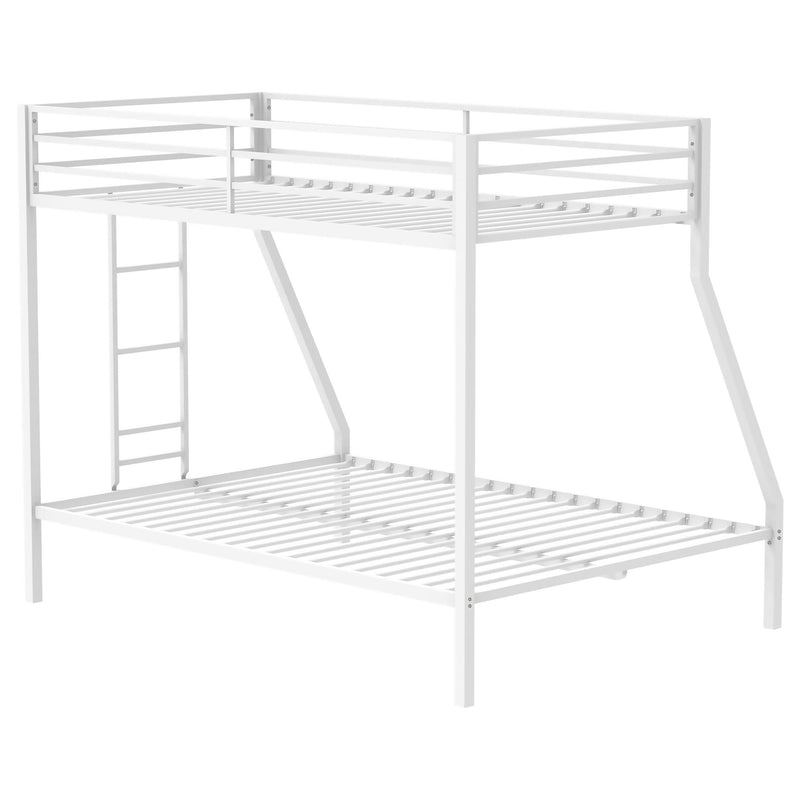 Alevera Metal Twin Over Full Bunk Bed with Ladder White - 460365WHT