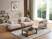 Alexa 4-pieces (Sofa & Module Sofa & 2 Chair) Livingroom Set Cream in Cream - 101-URL-ANG20-3M311