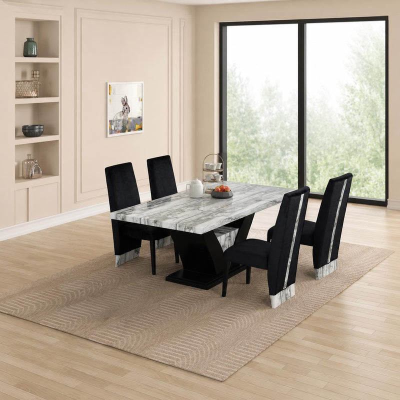 Alexa - 5PC Set, Dining Table with 4 Chairs - D224-5PC-Set