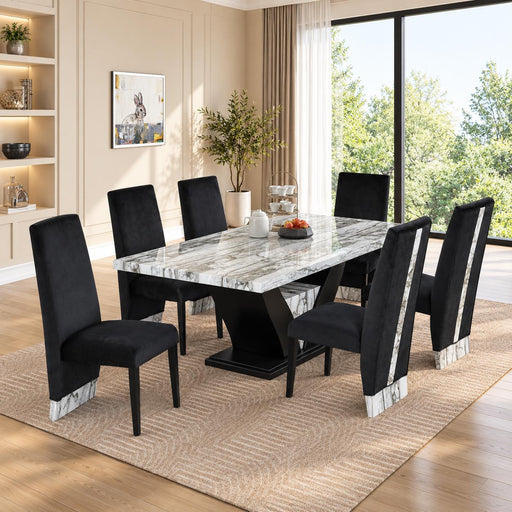 Alexa - 7PC Set, Dining Table with 6 Chairs - D224-7PC-Set