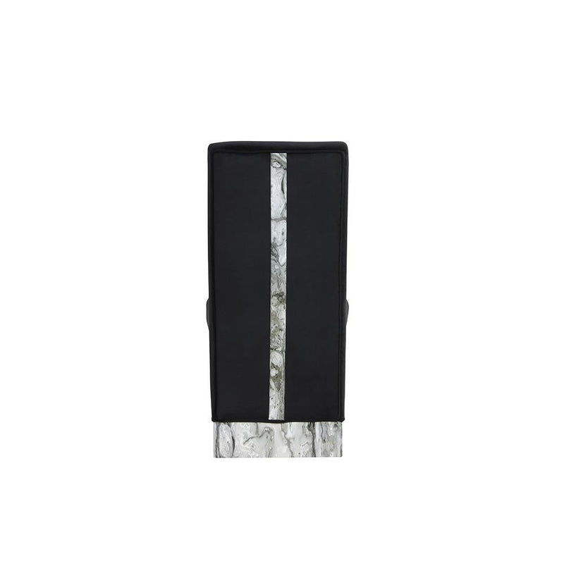 Alexa - Black Fully Upholstered Chairs with Faux Marble Accents - D224-C