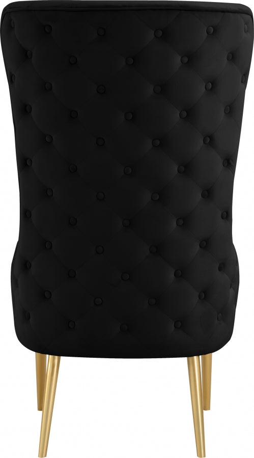 Alexander Velvet Upholstered Accent Chair in Black - 536Black