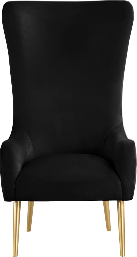 Alexander Velvet Upholstered Accent Chair in Black - 536Black