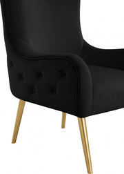 Alexander Velvet Upholstered Accent Chair in Black - 536Black