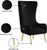Alexander Velvet Upholstered Accent Chair in Black - 536Black