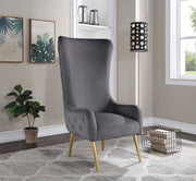 Alexander Velvet Upholstered Accent Chair in Grey - 536Grey
