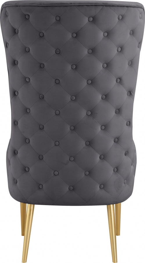 Alexander Velvet Upholstered Accent Chair in Grey - 536Grey