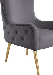 Alexander Velvet Upholstered Accent Chair in Grey - 536Grey