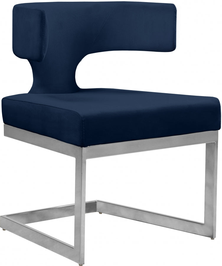 Alexandra Velvet Upholstered Dining Chair in Blue - 954Navy-C