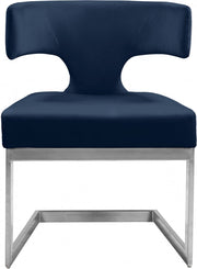 Alexandra Velvet Upholstered Dining Chair in Blue - 954Navy-C