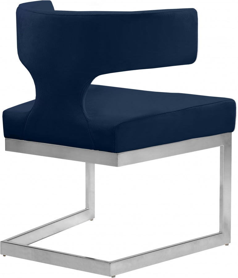 Alexandra Velvet Upholstered Dining Chair in Blue - 954Navy-C