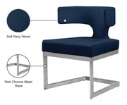 Alexandra Velvet Upholstered Dining Chair in Blue - 954Navy-C