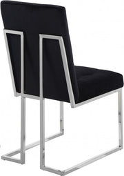 Alexis Velvet Upholstered Dining Chair in Black, Set of 2 - 731Black-C