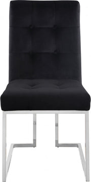 Alexis Velvet Upholstered Dining Chair in Black, Set of 2 - 731Black-C