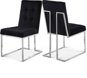 Alexis Velvet Upholstered Dining Chair in Black, Set of 2 - 731Black-C