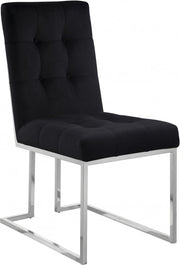 Alexis Velvet Upholstered Dining Chair in Black, Set of 2 - 731Black-C