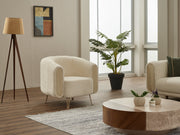 Alfa 3-pieces (Sofa & Loveseat & Chair) Livingroom Set in Cream - Brown - 200-SIM-ALF-CALVE03-CALVE10-321