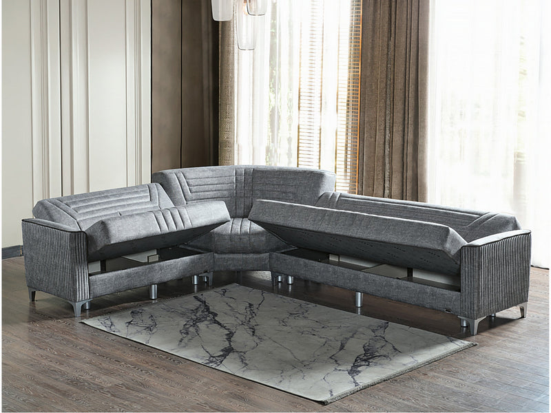 Alfa Sectional Sofa in Grey - 200-ELIF-ALF-A157-S