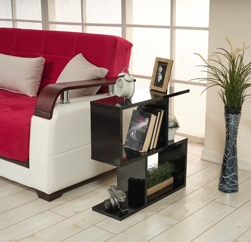 Alfa Side Table - Bookcase in Black - 710-ALF-BC-BLACK
