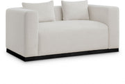 Alfie 67" Linen Textured Fabric Upholstered Loveseat in Beige - 642Beige-L