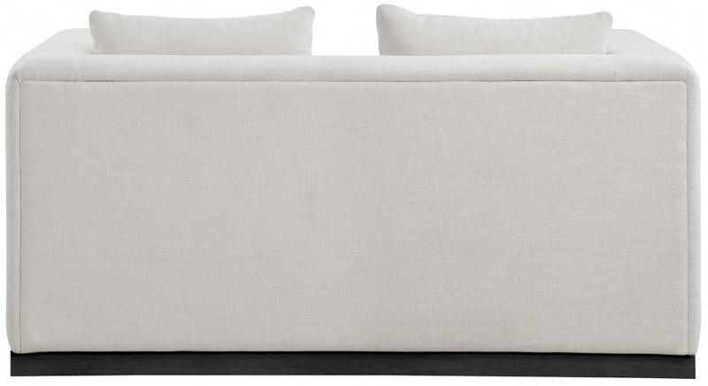 Alfie 67" Linen Textured Fabric Upholstered Loveseat in Beige - 642Beige-L