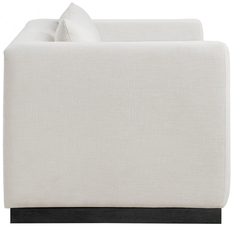 Alfie 67" Linen Textured Fabric Upholstered Loveseat in Beige - 642Beige-L
