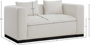 Alfie 67" Linen Textured Fabric Upholstered Loveseat in Beige - 642Beige-L
