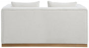 Alfie 67" Linen Textured Fabric Upholstered Loveseat in Cream - 642Cream-L