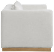 Alfie 67" Linen Textured Fabric Upholstered Loveseat in Cream - 642Cream-L