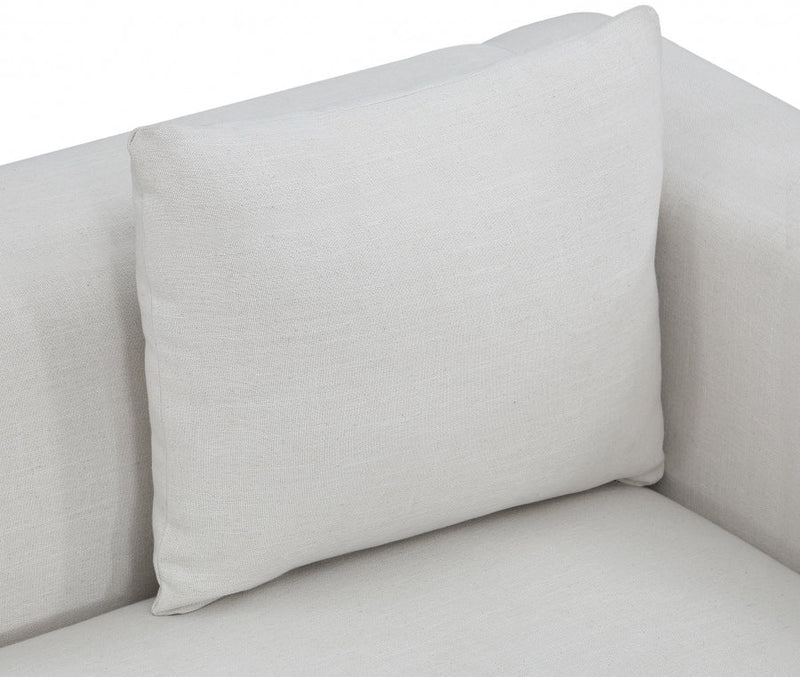 Alfie 67" Linen Textured Fabric Upholstered Loveseat in Cream - 642Cream-L