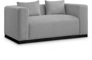 Alfie 67" Linen Textured Fabric Upholstered Loveseat in Grey - 642Grey-L