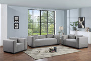 Alfie 67" Linen Textured Fabric Upholstered Loveseat in Grey - 642Grey-L