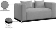 Alfie 67" Linen Textured Fabric Upholstered Loveseat in Grey - 642Grey-L