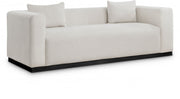 Alfie 90.5" Linen Textured Fabric Upholstered Sofa in Beige - 642Beige-S