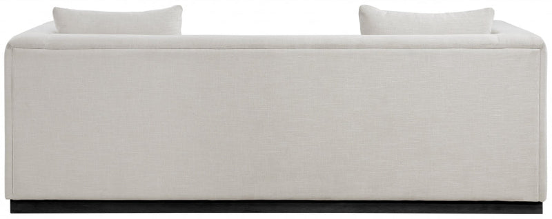 Alfie 90.5" Linen Textured Fabric Upholstered Sofa in Beige - 642Beige-S