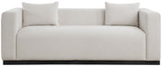 Alfie 90.5" Linen Textured Fabric Upholstered Sofa in Beige - 642Beige-S