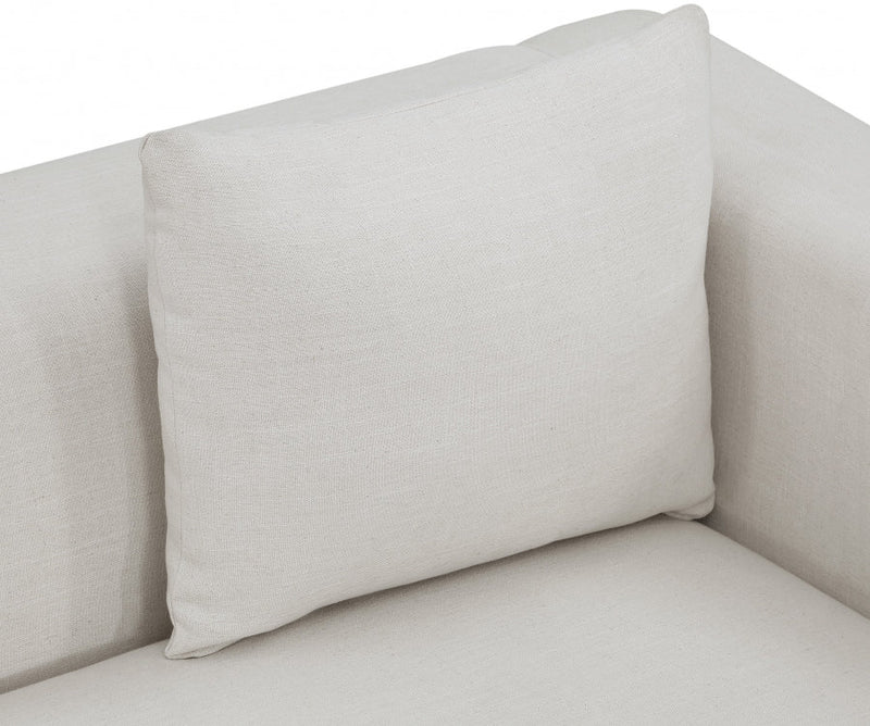 Alfie 90.5" Linen Textured Fabric Upholstered Sofa in Beige - 642Beige-S