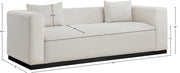 Alfie 90.5" Linen Textured Fabric Upholstered Sofa in Beige - 642Beige-S