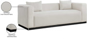 Alfie 90.5" Linen Textured Fabric Upholstered Sofa in Beige - 642Beige-S
