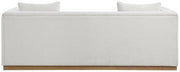 Alfie 90.5" Linen Textured Fabric Upholstered Sofa in Cream - 642Cream-S