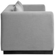 Alfie 90.5" Linen Textured Fabric Upholstered Sofa in Grey - 642Grey-S