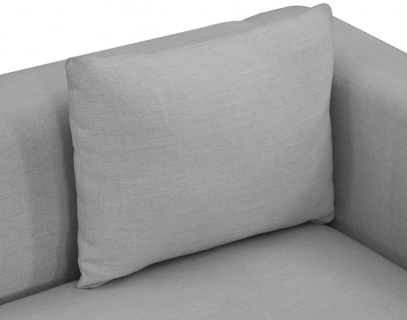 Alfie 90.5" Linen Textured Fabric Upholstered Sofa in Grey - 642Grey-S