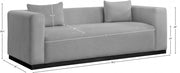 Alfie 90.5" Linen Textured Fabric Upholstered Sofa in Grey - 642Grey-S
