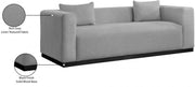 Alfie 90.5" Linen Textured Fabric Upholstered Sofa in Grey - 642Grey-S