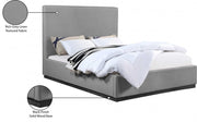 Alfie Linen Textured Fabric Full Bed Grey - Gate FurnitureFull Bed